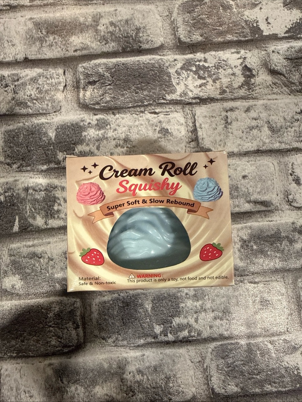 Whipped Cream Squishy Fidget Toy Stress Reliever Super Soft Slow Rise Blue Foam
